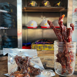 Flank Steak Jerky: Local Tripel Beer + Mango Habanero