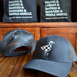 Black Trucker Hat: Checkered Flag Goose