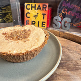 Maple-Pecan Pumpkin Cheesecake with Candied Jowl Bacon
