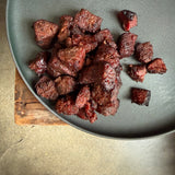 Wagyu Beef Bologna "Burnt Ends" with Shoup's BBQ Sauce