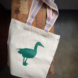 Canvas Market Bag with Green Goose