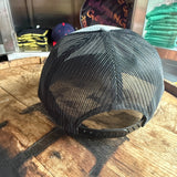 Flat Bill Trucker Hat: Grey + Black