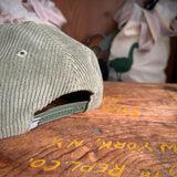 Olive Green Corduroy Flat Bill