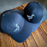 Black Trucker Hat: Checkered Flag Goose