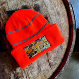 Orange Beanie w/Camouflage Goose Embroidery