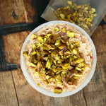 Spuma di Mortadella with Hot Honey + Smoked Pistachio