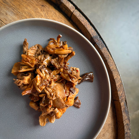 Korean BBQ Pickled Oyster Mushrooms