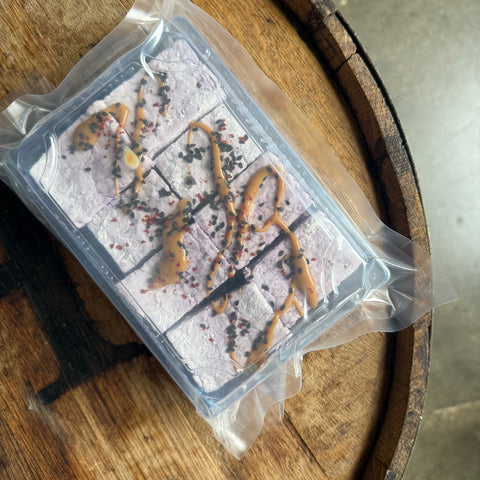 Ube Marshmallows w/ Vanilla Goat Caramel + Black Sesame Seeds