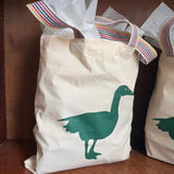 Canvas Market Bag with Green Goose