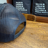 Black Trucker Hat: Checkered Flag Goose