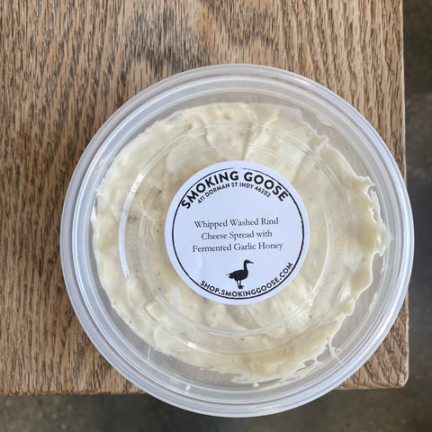 Whipped Washed Rind Cheese Spread with Fermented Garlic Honey