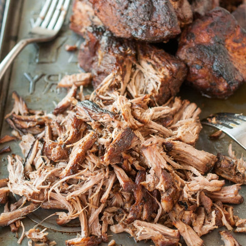 "Autumn Gold" Smoked Pulled Pork with apple juice + peppercorns
